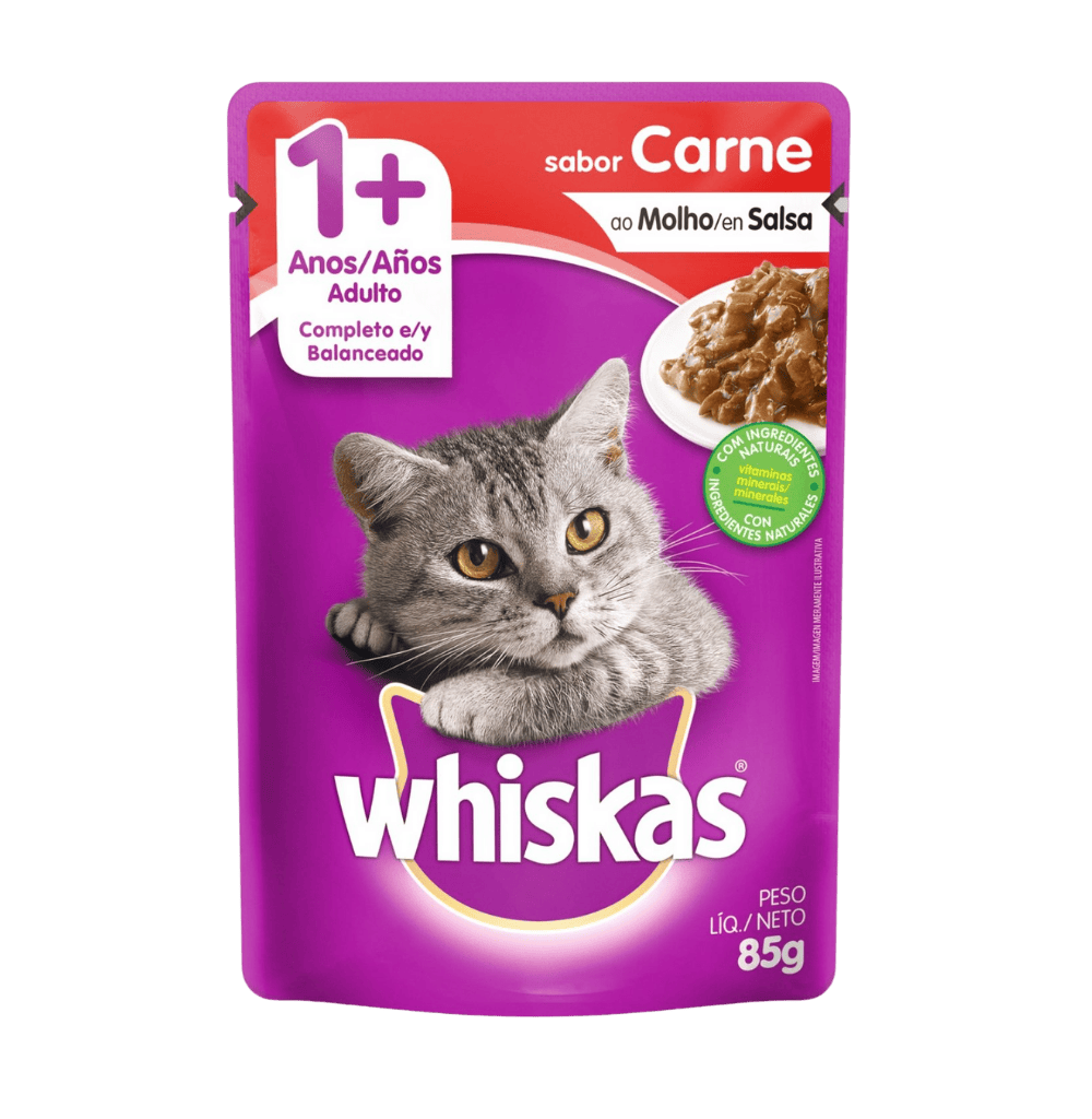 WHISKAS POUCH CARNE 85GR UD