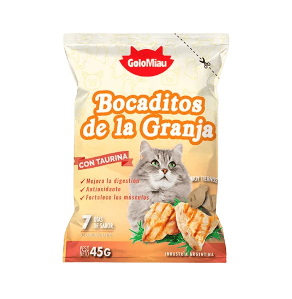 BOCADITOS D/ GRANJA GATOS POLLO 1UN X45GR