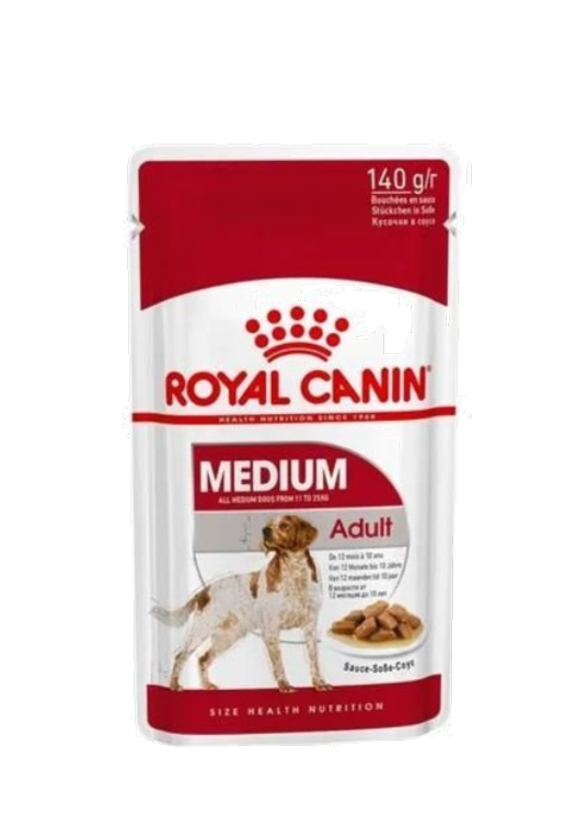 ROYAL CANIN POUCH MEDIUM ADULT 10X140GR