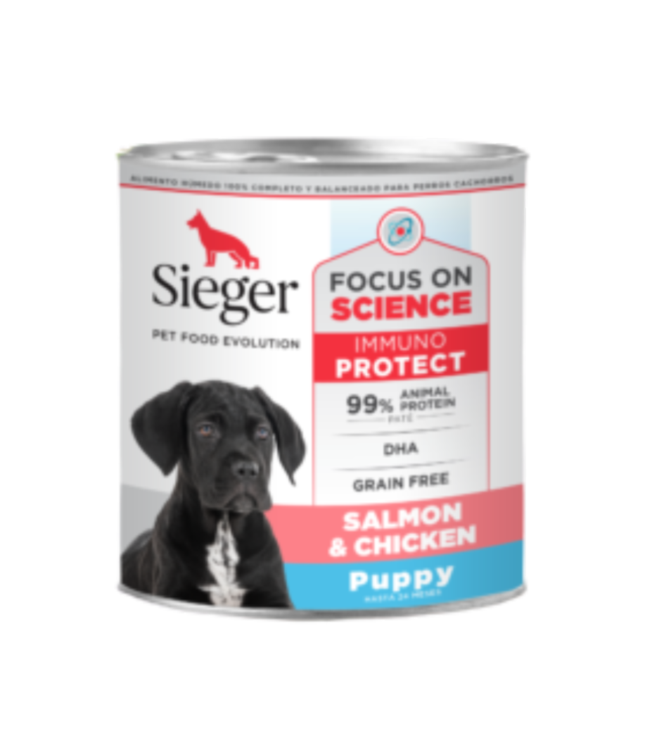 SIEGER PUPPY SALMON Y POLLO WET 340GR