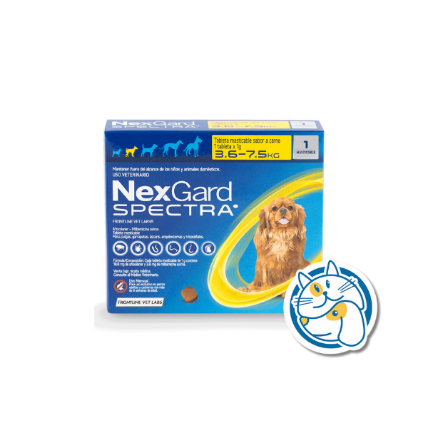 NEXGARD SPECTRA "S" TABL. MAST. 3.6 - 7.5 KG