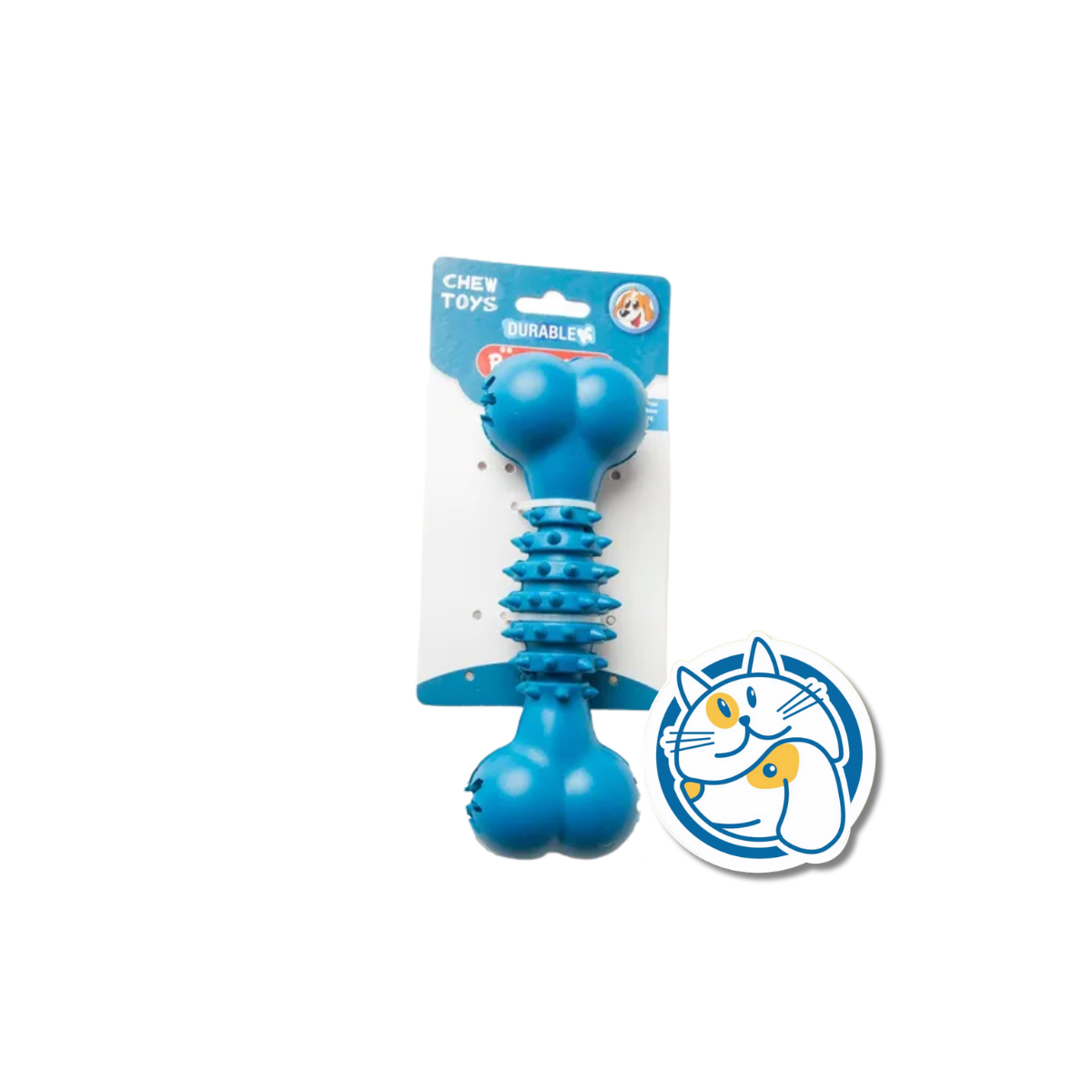 HUESO DE GOMA DISPENSADOR DE PREMIO SNACK AZUL 12X5CM JUP80868