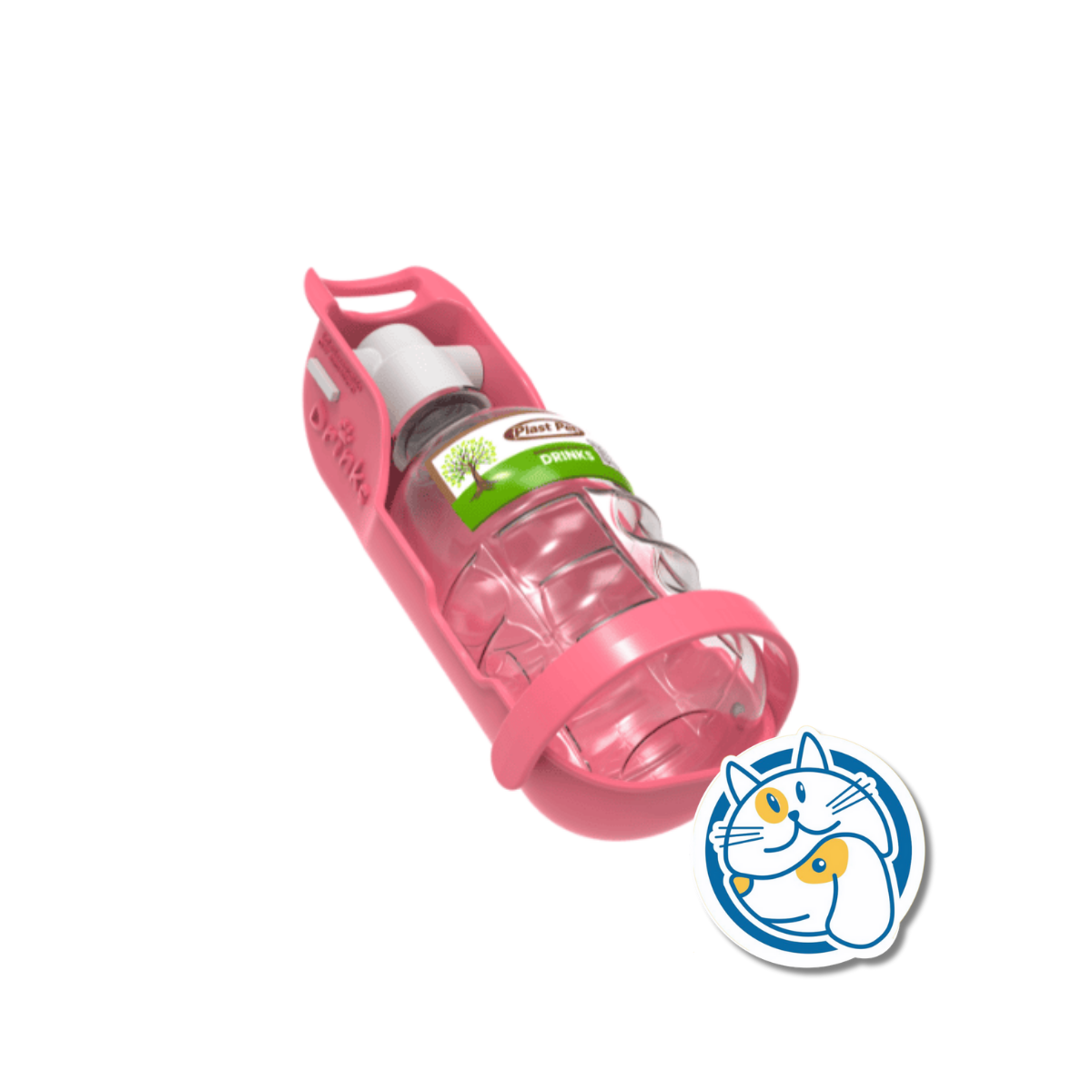 BEBEDERO PET DRINKS 300ML ROSA UNION PET