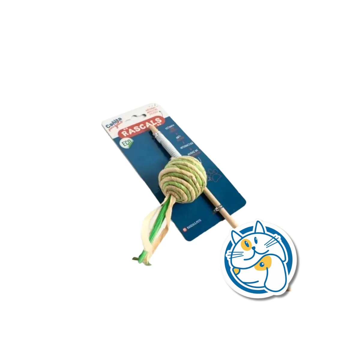 CAÑITA INTERACTIVA PELOTA P/GATOS ECOLOGICA 40X16X4,5CM JUG81432