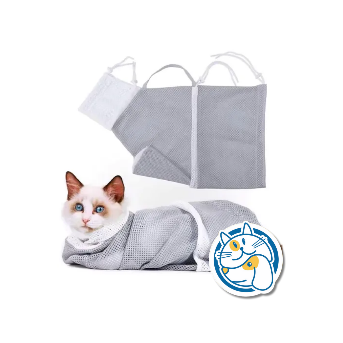 BOLSA P/BAÑO/HIGIENTE DE GATO ANTIMORDIDA ANTIRASGUÑO P906