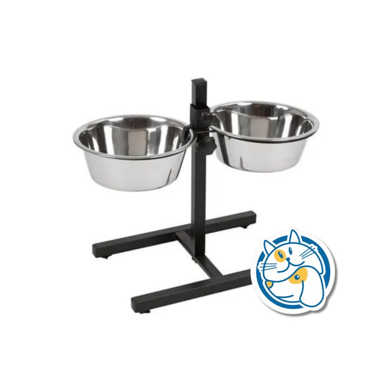 COMEDERO DOBLE C/PIE REGULABLE 21CM 2190 CANCAT