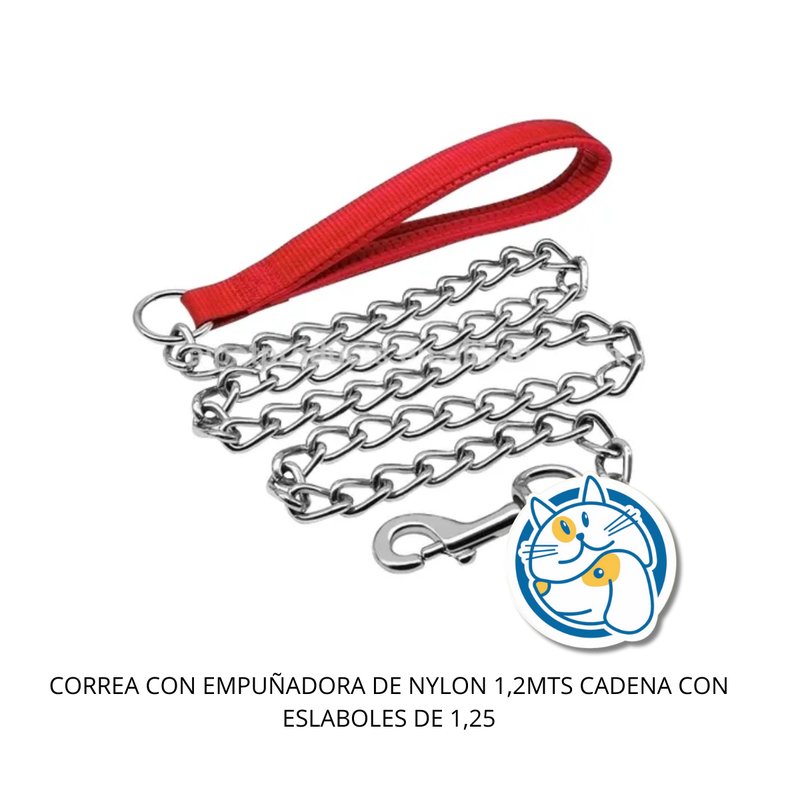 CORREA C/EMPUÑADORA DE NYLON 1,2MTS CADENA C/ESLABOLES DE 1,25CM 24833
