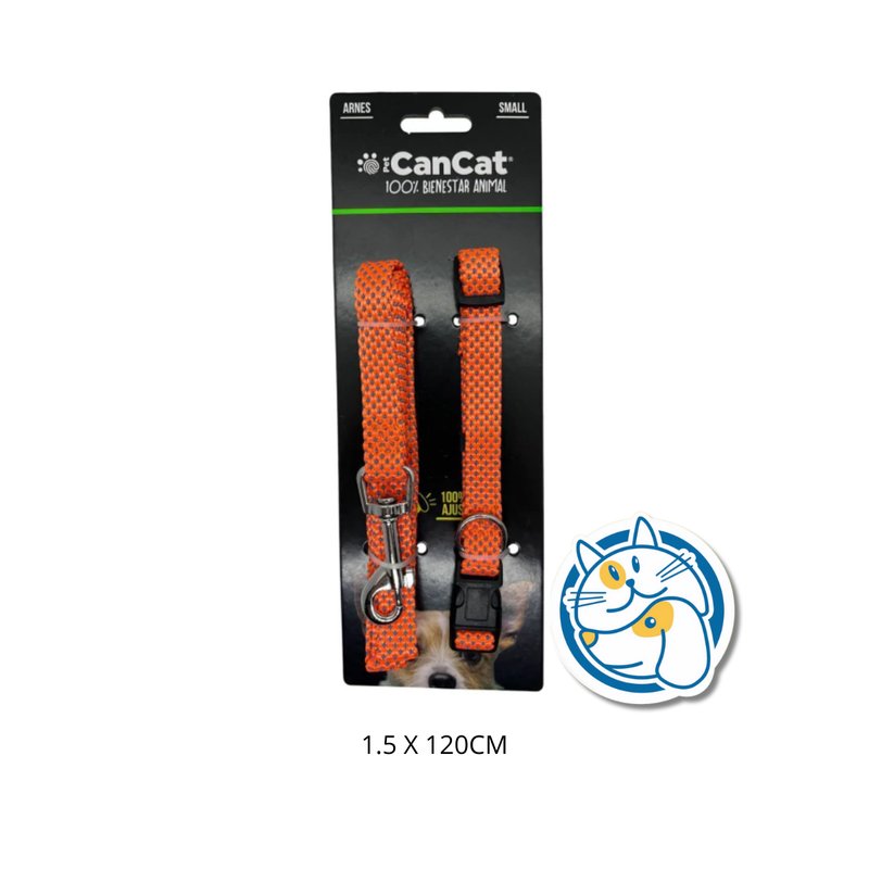 CORREA COLLAR ORANGE SMALL 1,5X120CM RN455 CANCAT
