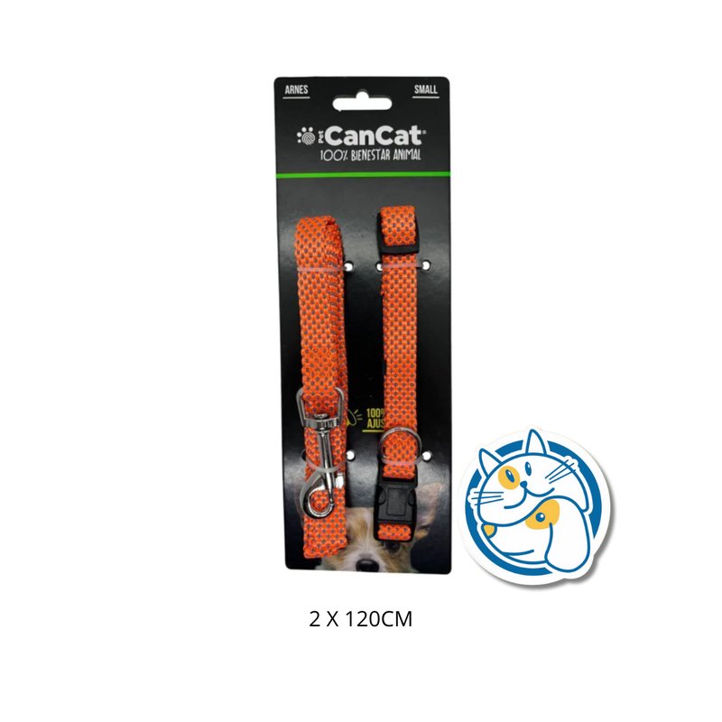 CORREA COLLAR ORANGE MEDIUM 2X120CM RN456 CANCAT