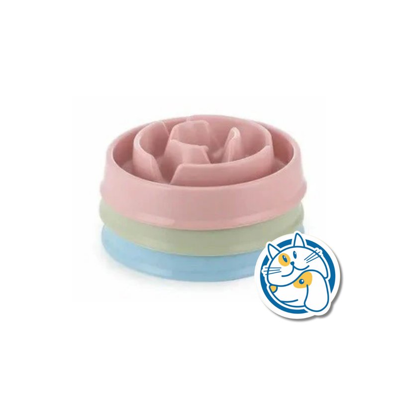 COMEDERO LENTO ANTIAHOGO AZUL/VERDE/ROSA QQQBO028