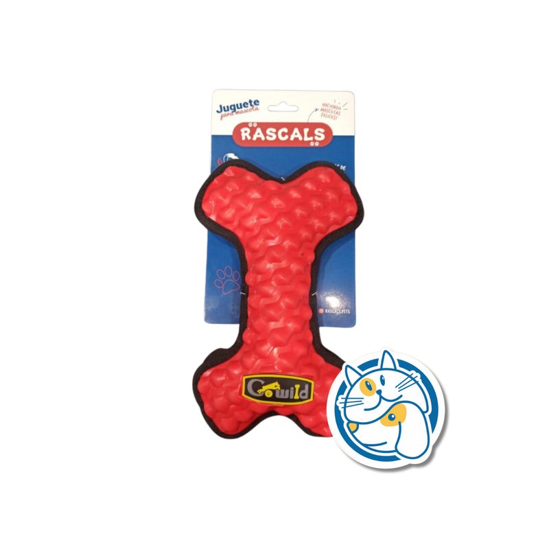 HUESO DE TPR Y TELA ROJO 15,5X25,5CM JUP104296N