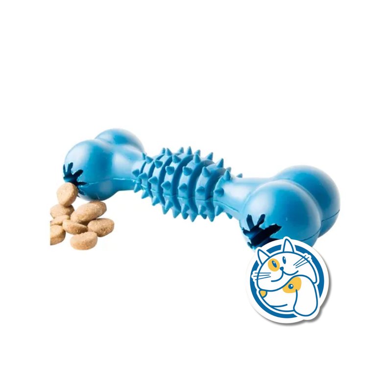 HUESO DE GOMA DISPENSADOR SNACK AZUL 17.5X5.5CM JUP34977