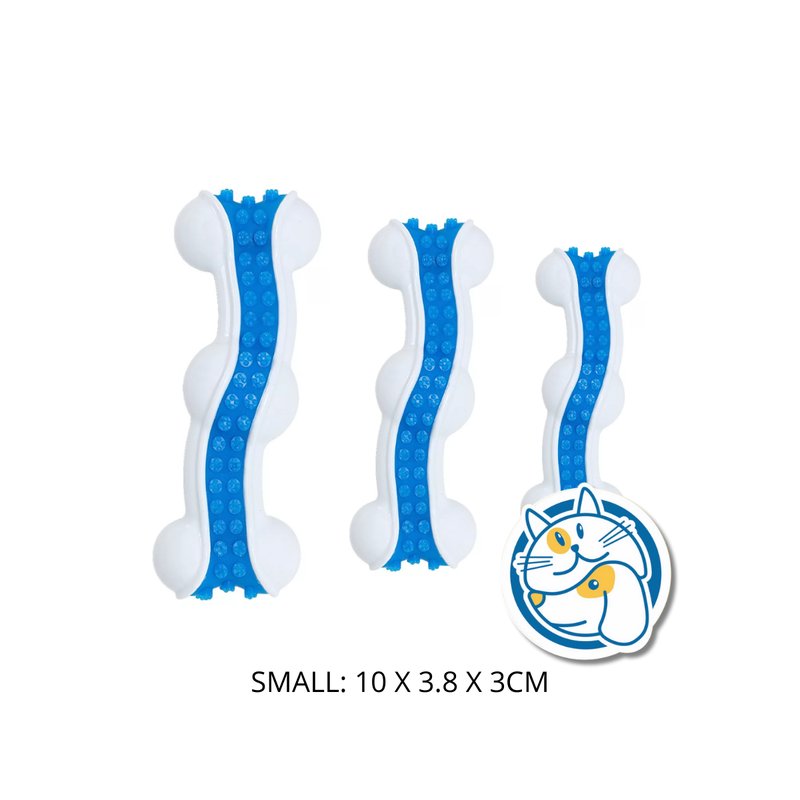 HUESO DURO SMALL BLANCO Y AZUL 10X3,8X3CM JUP117664/S