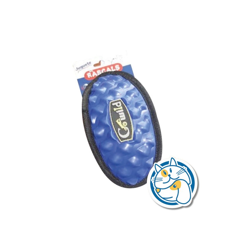 PELOTA RUGBY TPR Y TELA AZUL 18X9,5CM JUP104292A