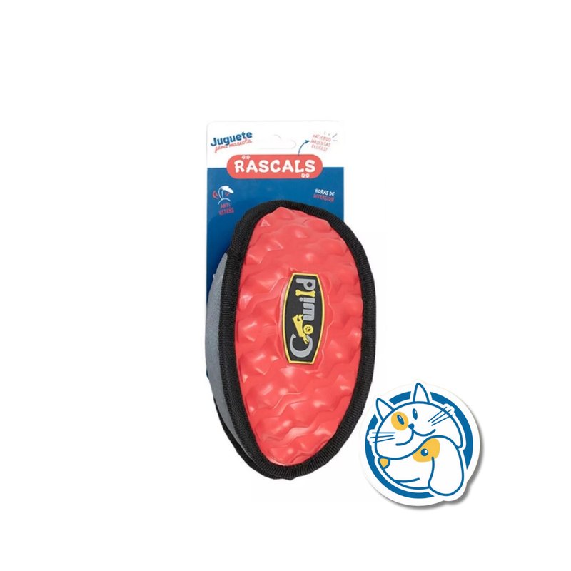PELOTA RUGBY TPR Y TELA ROJA 18X9,5CM JUP104292B
