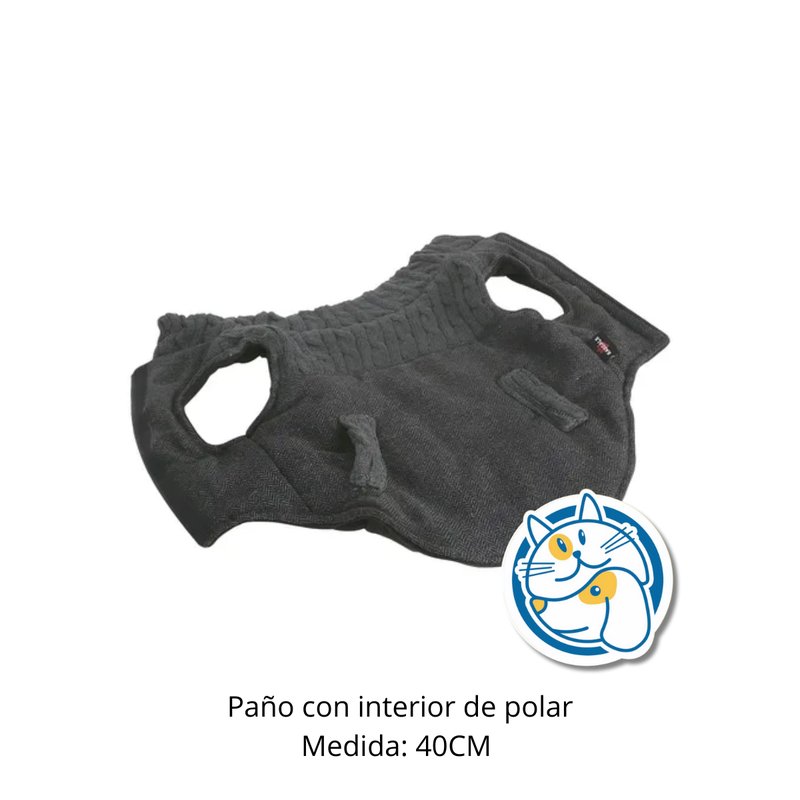 PAÑO GRIS C/INTERIOR DE POLAR TALLE L IND103810/40