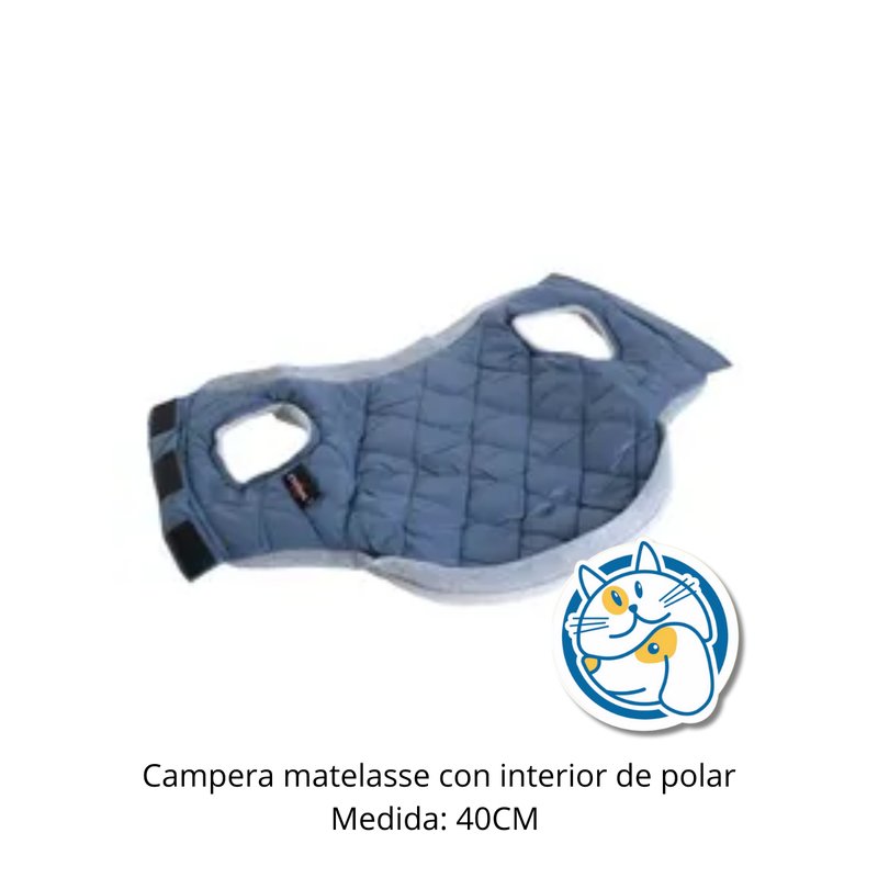 CAMPERA MATELASSE C/INTERIOR POLAR AZUL TALLE L IND107687A/40
