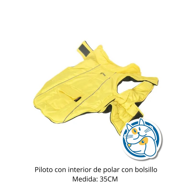 PILOTO AMARILLO C/INTERIOR DE POLAR TALLE M IND103741C/35