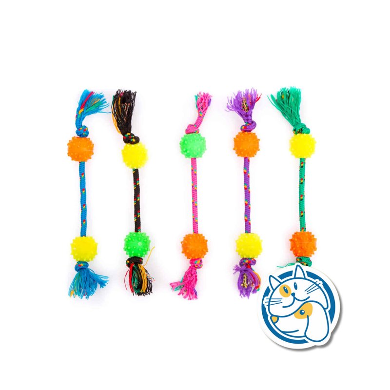 S1401 - PELOTA C PUAS DE GOMA (X2) SOGA ALPINA 8MM CON LARGO 65 CM