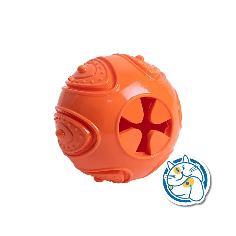 PELOTA DISPENSADORA DE SNACKS NARANJA 6,9X8,8CM JUP93820B