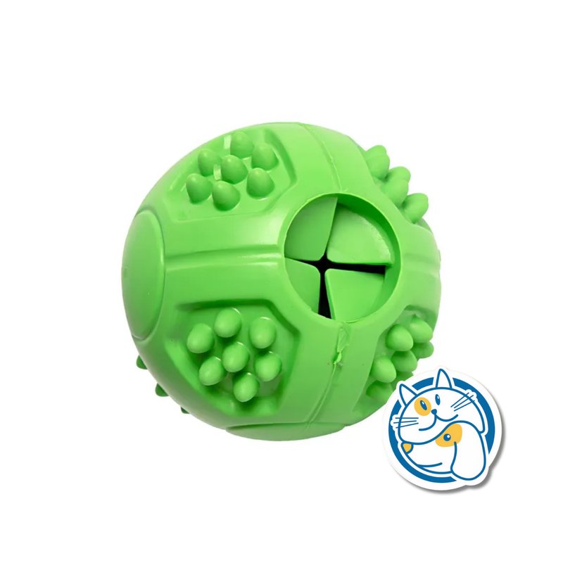 PELOTA DOSIFICADOR DE GOMA DE COMIDA VERDE 7,6CM JUP108115N/B