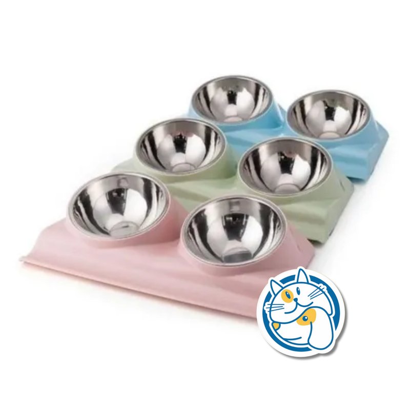 COMEDERO DOBLE INOX. BASE PLASTICA 25345