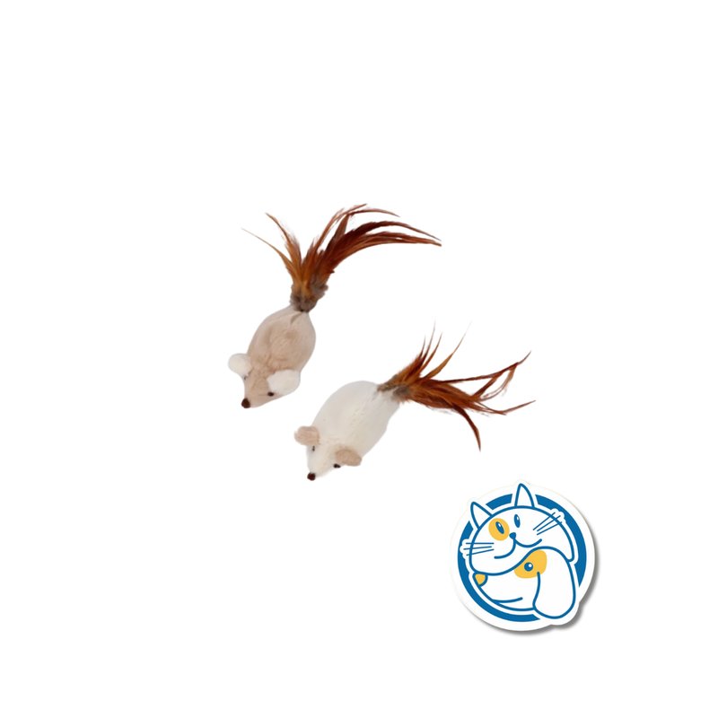 RATON DE TELA DOBLE SIN Y CON PLUMAS 25097