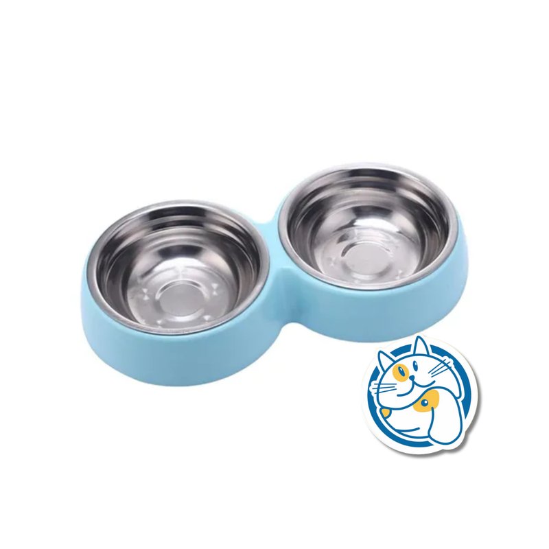 COMEDERO DOBLE ACERO INOX. C/BASE 28,3X17,3X5CM 25641
