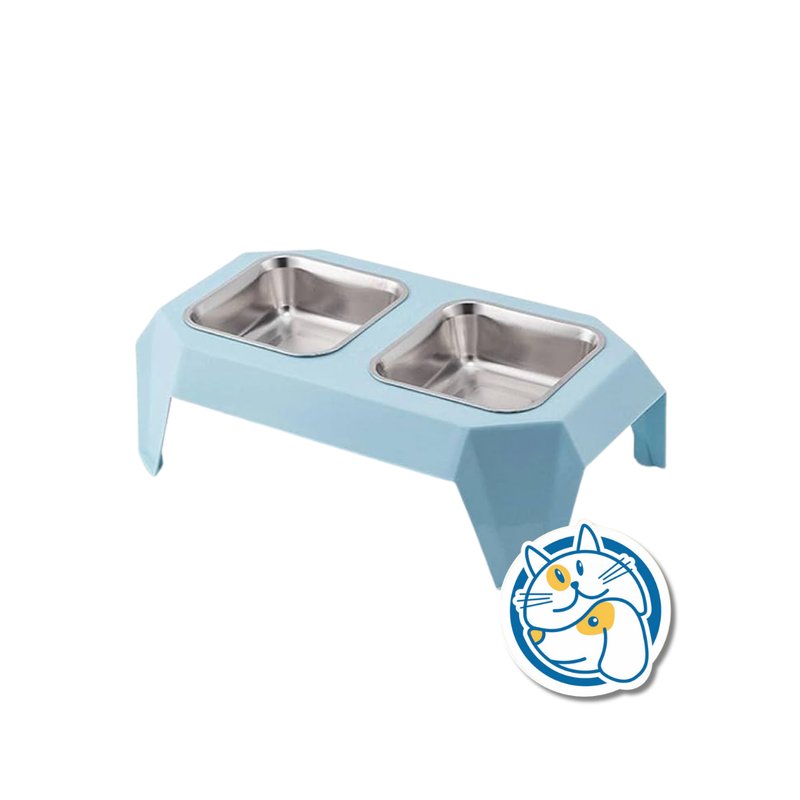 COMEDERO DOBLE ACERO INOX. BASE ELEVADA 33X18,8X9,6CM 25648