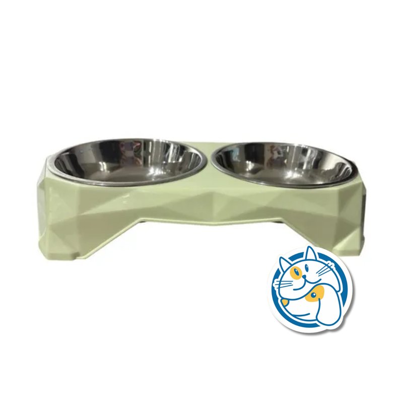 COMEDERO DOBLE ACERO INOX. C/BASE ELEVADA 33X16,5X6X5CM 25794
