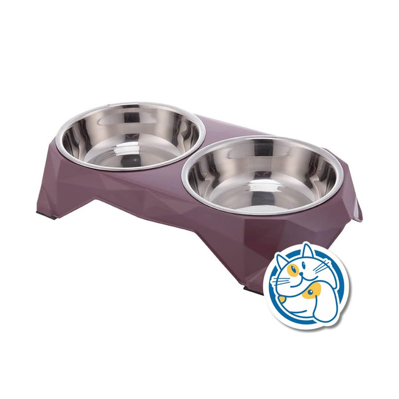 COMEDERO DOBLE ACERO INOX. BASE ELEVADA NL1 33X16,5X6,5CM - 25796