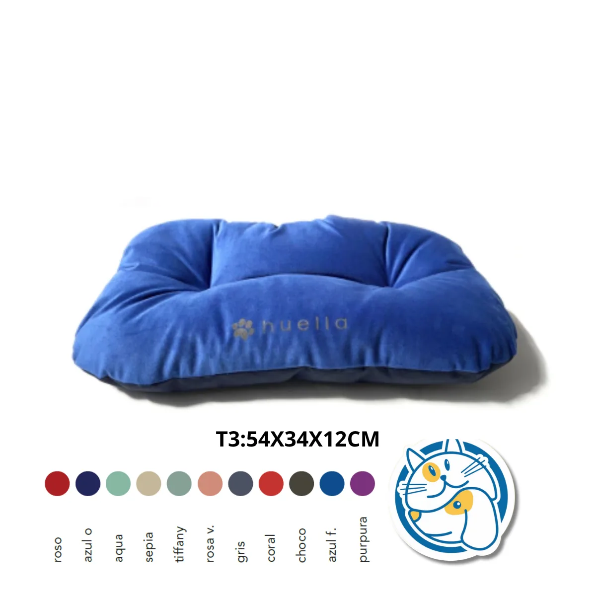 COLCHON OVAL T3 54X34X12CM HUELLA