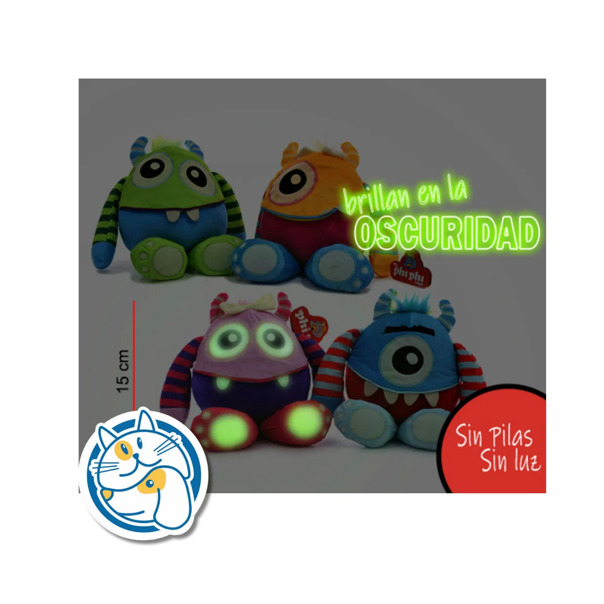 ANIMALES LUMI. D/NOCHE 4 DISEÑOS 15CM 2621